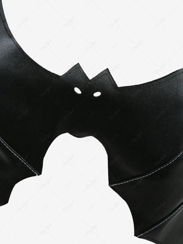 Gothic PU Leather Bat Halter Tank Top