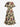 Gothic Plus Size Flower Leaf Print Split Pocket A Line Midi Dress