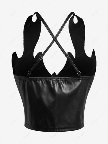 Gothic Fire Flame Crisscross Straps Bandeau Tank Top