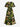 Gothic Plus Size St. Patrick's Day Mushroom Clover Leaf Print Split Midi Dress