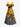 Gothic Plus Size Sunflower Branch Print Cold Shoulder Crisscross Strappy A Line Maxi Dress