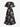 Gothic Plus Size Skull Skeleton Crown Print Split Pocket A Line Midi Dress