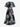 Gothic Plus Size Skull Cat Bat Moon Cactus Print Split Pocket A Line Midi Dress