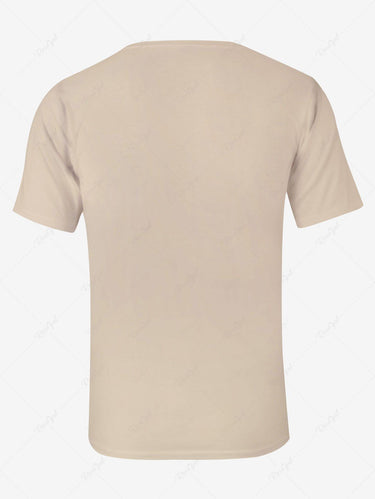 Gothic Plus Size Skull Cat Bat Moon Cactus Print T-shirt For Men