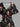 Gothic Plus Size Skull Flower Crow Moon Print Split Pocket A Line Midi Dress