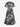 Gothic Plus Size Skull Crow Flower Moon Print Split Pocket A Line Midi Dress
