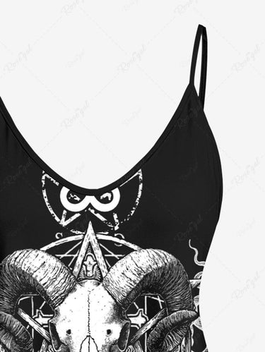 Gothic Plus Size Skull Sheep Head Print Cami Top