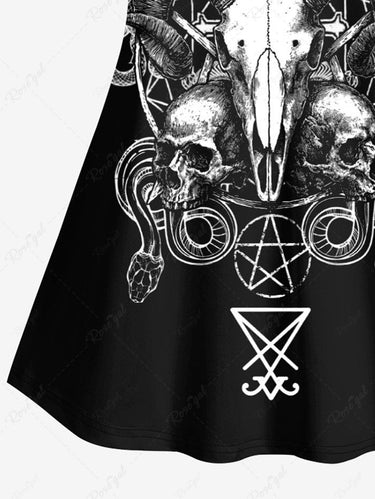 Gothic Plus Size Skull Sheep Head Print Cami Top