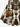 Gothic Plus Size Skull Tropical Leaf Flower Pumpkin Wine Print A Line Dress