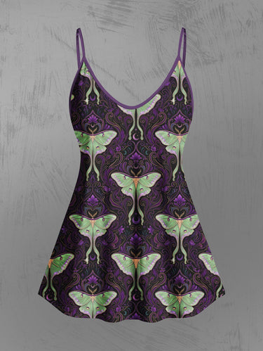 Gothic Plus Size Flower Butterfly Print Cami Top