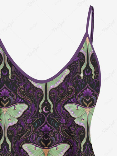 Gothic Plus Size Flower Butterfly Print Cami Top