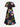 Gothic Plus Size Skull Patriotic American Flag Cat Bat Moon Print Split Pocket A Line Midi Dress