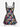Gothic Skull Patriotic American Flag Bat Moon Print Lace Up A Line Dress