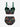 Gothic Hibiscus Flower Tropical Leaf Skeleton Hand Print Lace Up Tankini Swimsuit (Adjustable Shoulder Strap)