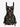 Gothic Skull Moon Spider Web Cannibal Plant Print Lace Up A Line Dress