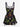 Gothic Skull Moon Spider Web Cannibal Plant Print Lace Up A Line Dress