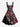 Gothic Plus Size Skull Crow Flower Print A Line Dress
