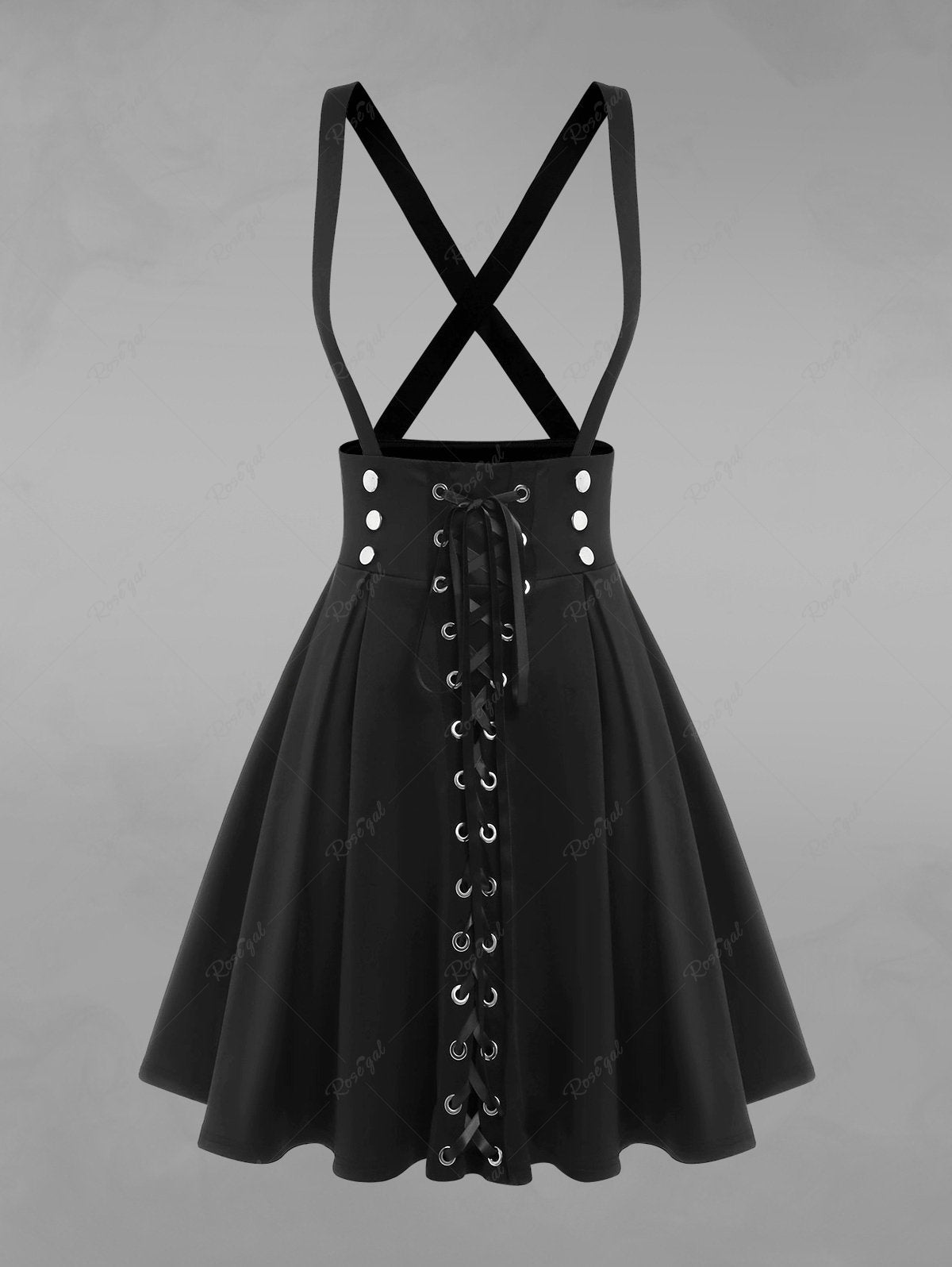 💗Lauren Loves💗 Victorian Goth Pleated Lace Up Suspender Skirt – Rgothic