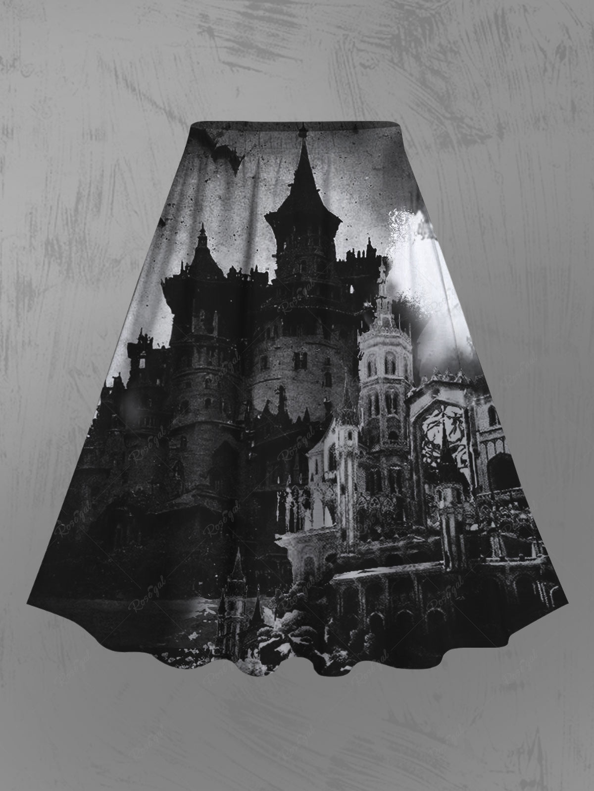 Gothic Building Print A Line Skirt