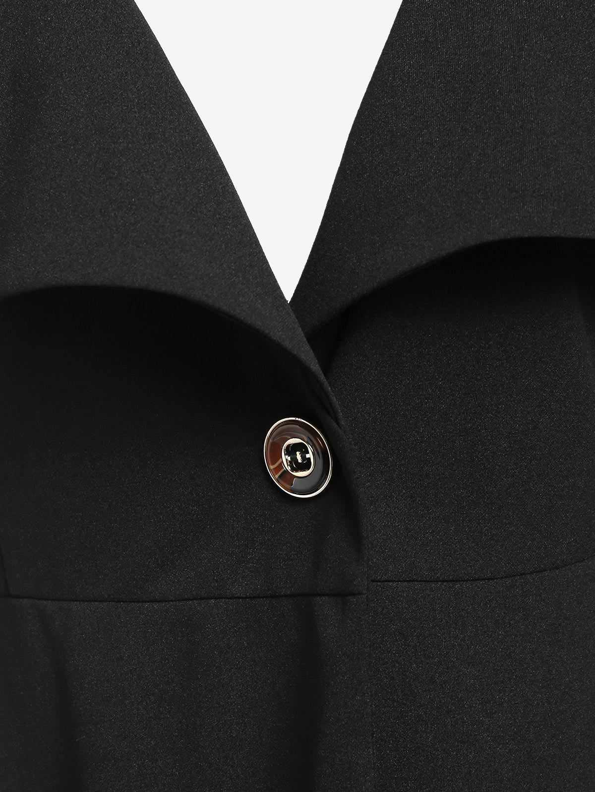 Plus Size Mock Button Turn Down Collar Maxi Coat